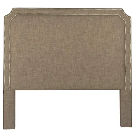 Transitional King/Cal King Upholstered Headboard with Nailhead Trim